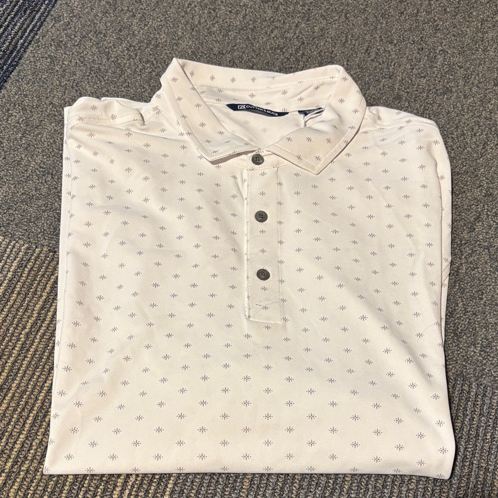 Cutter & Buck Virtue Eco Pique Tile Print Recycled Mens Polo - Picture 6 of 7